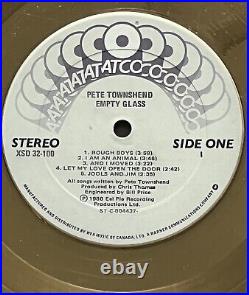 Pete Townshend Empty Glass 1980 CRIA Gold Record Award presented to WEA Music