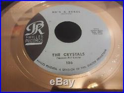 Phil Spector's The Crystals He's A Rebel 1962 Philles Gold Record Disk Award