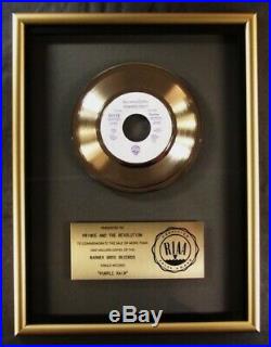 Prince And The Revolution Purple Rain 45 Gold RIAA Record Award Warner Bros