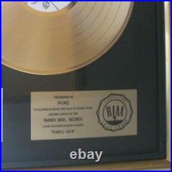 Prince RIAA Gold Record Award Purple Rain Presented to Prince