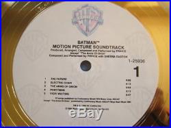 Prince RIAA gold record award Batman LP