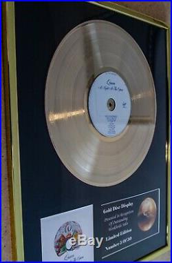 Queen A Night At The Opera CD Gold Disc Award Display Vinyl Record Free P+p