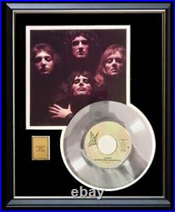 Queen Bohemian Rhapsody 45 RPM White Gold Platinum Tone Record Non Riaa Award Queen Bohemian Rhapsody 45 RPM White Gold Platinum Tone Record Non Riaa Award