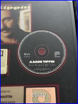 RARE AARON TIPPIN RIAA CERTIFIED FRAMED GOLD RECORD AWARD Read Between The Lines