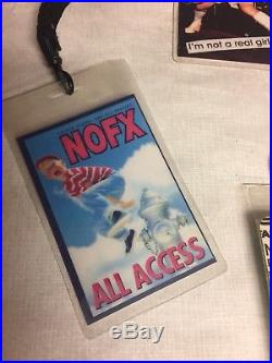 RARE NOFX Gold Record award + 8 Backstage Laminate Passes! Original Real Deal