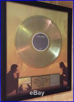 RIAA Certified Gold Record Award I Am Sam Original Soundtrack Framed Sean Penn