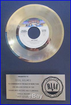 RIAA Donna Summer Hot Stuff Casablanca Records Gold Record Award-Disco Classic