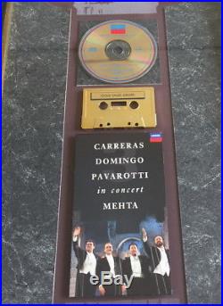 RIAA Gold Video / CD Award Carreras Domingo Pavarotti in Concert David Blaine