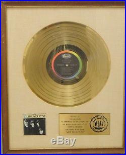 RIAA white matte for Meet The Beatles Gold Record Award