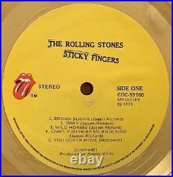 ROLLING STONES Mick Taylor's STICKY FINGERS AUSTRALIAN GOLD RECORD AWARD No RIAA