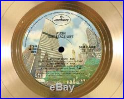 RUSH EXIT STAGE LEFT Gold LP Record Award rare platinum cd disc collectible gift