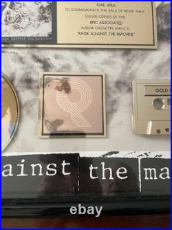 Rage Against The Machine RIAA Gold Record Award Rage Against The Machine Rare Rage Against The Machine RIAA Gold Record Award Rage Against The Machine Rare