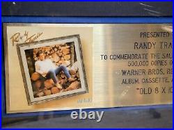 Randy Travis RIAA Gold Record Award 500,000 sales award for Old 8x10 Country