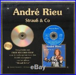Rare ANDRE RIEU gold record award NVPI no RIAA BPI signed autograph HOLLAND