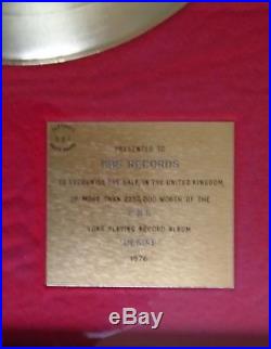 Rare Bob Dylan Desire Gold record award disc Bpi Uk No Riaa goldene schallplatte