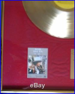Rare Bob Dylan Desire Gold record award disc Bpi Uk No Riaa goldene schallplatte
