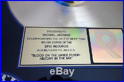 Rare RIAA Gold Award Presented To Michael Jackson For Blood On The Dancefloor