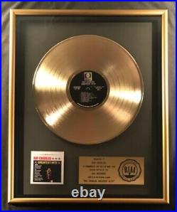 Ray Charles Greatest Hits LP Gold RIAA Record Award ABC Records To Ray Charles