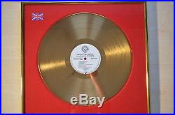 Red Hot Chili Peppers Bpi Gold Record Lp Award To Anthony Kiedis (riaa)