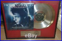 Rick Springfield RIAA RCA Gold / Silver Record Award Framed Plaque Hard To Hold
