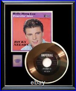 Ricky Rick Nelson Hello Mary Lou 45 RPM Gold Record Rare Non Riaa Award Framed