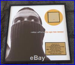 Robbie Williams RIAA Gold Award the ego has landed goldene Schallplatte