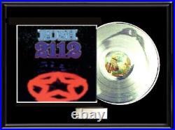 Rush 2112 White Gold Platinum Record Lp Album Non Riaa Award Framed Rush 2112 White Gold Platinum Record Lp Album Non Riaa Award Framed