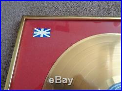 Rush Moving Pictures Mercury Records Uk 1981 In House Gold Disc Award