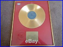 Rush Moving Pictures Mercury Records Uk 1981 In House Gold Disc Award