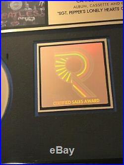 SGT. PEPPER RIAA GOLD Record Award THE BEATLES Memorabilia Collectors
