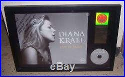 Signed Riaa Diana Krall Live In Paris Gold Record Award