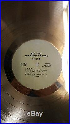Sly And The Family Stone Fresh Riaa Gold Record Award Presented To Band Member