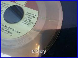 Stevie Wonder 1975 Kdia 45 Gold Record Award Boogie On Reggae Vg Rare Vtg Htf