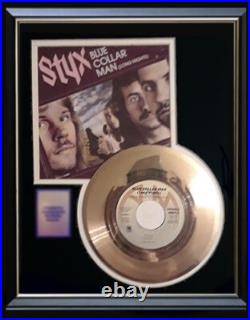 Styx Blue Collar Man 45 RPM Gold Record Rare Non Riaa Award Styx Blue Collar Man 45 RPM Gold Record Rare Non Riaa Award