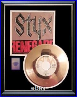 Styx Renegade 45 RPM Gold Record Rare Non Riaa Award