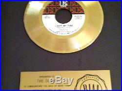 THE DOORS CERTIFIED RIAA SINGLE RECORD AWARD 45 rpm GOLD DISC LIGHT MY FIRE