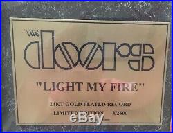 THE DOORS JIM MORRISON 1967 LIGHT MY FIRE GOLD RECORD AWARD LIMITED Album Mint
