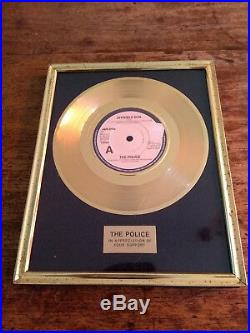 THE POLICE single award original Outlandos fanclub replica gold UK Sting