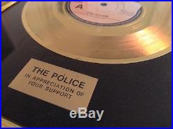 THE POLICE single award original Outlandos fanclub replica gold UK Sting