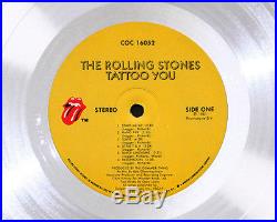 THE ROLLING STONES TATTOO YOU LP PLATINUM RECORD AWARD rare gold cd mint gift