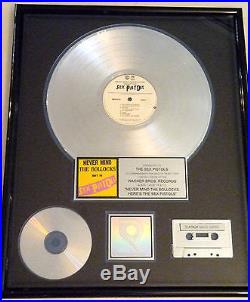 The Sex Pistols Certified Riaa Platinum Gold Lp Record Album Award Gold Disc