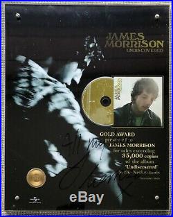 TO JAMES MORRISON Undiscovered SIGNED gold record award Holland NVPI no RIAA