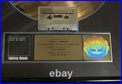 Talking Heads Fear of Music RIAA Gold Record Award Talking Heads Fear of Music RIAA Gold Record Award