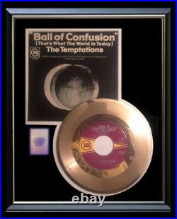 Temptations Ball Of Confusion 45 RPM Gold Metalized Record Rare Non Riaa Award