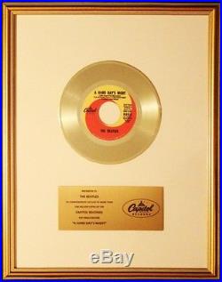 The Beatles A Hard Day's Night 45 Gold Non RIAA Record Award Capitol Records