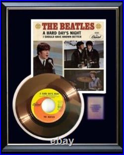 The Beatles A Hard Days Night 45 RPM Gold Record Framed Rare Non Riaa Award