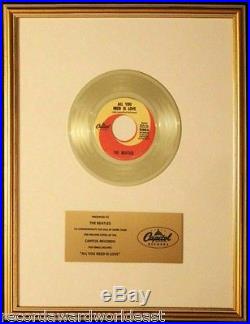 The Beatles All You Need Is Love 45 Gold Non RIAA Record Award Capitol Records