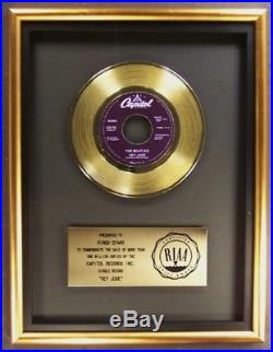 The Beatles Hey Jude 45 Gold RIAA Record Award Apple Records To Ringo Starr