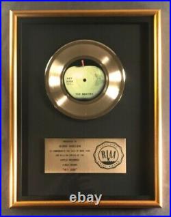 The Beatles Hey Jude 45 Gold RIAA Record Award Capitol Records To George