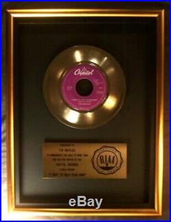 The Beatles I Want To Hold Your Hand 45 Gold RIAA Record Award Capitol Records